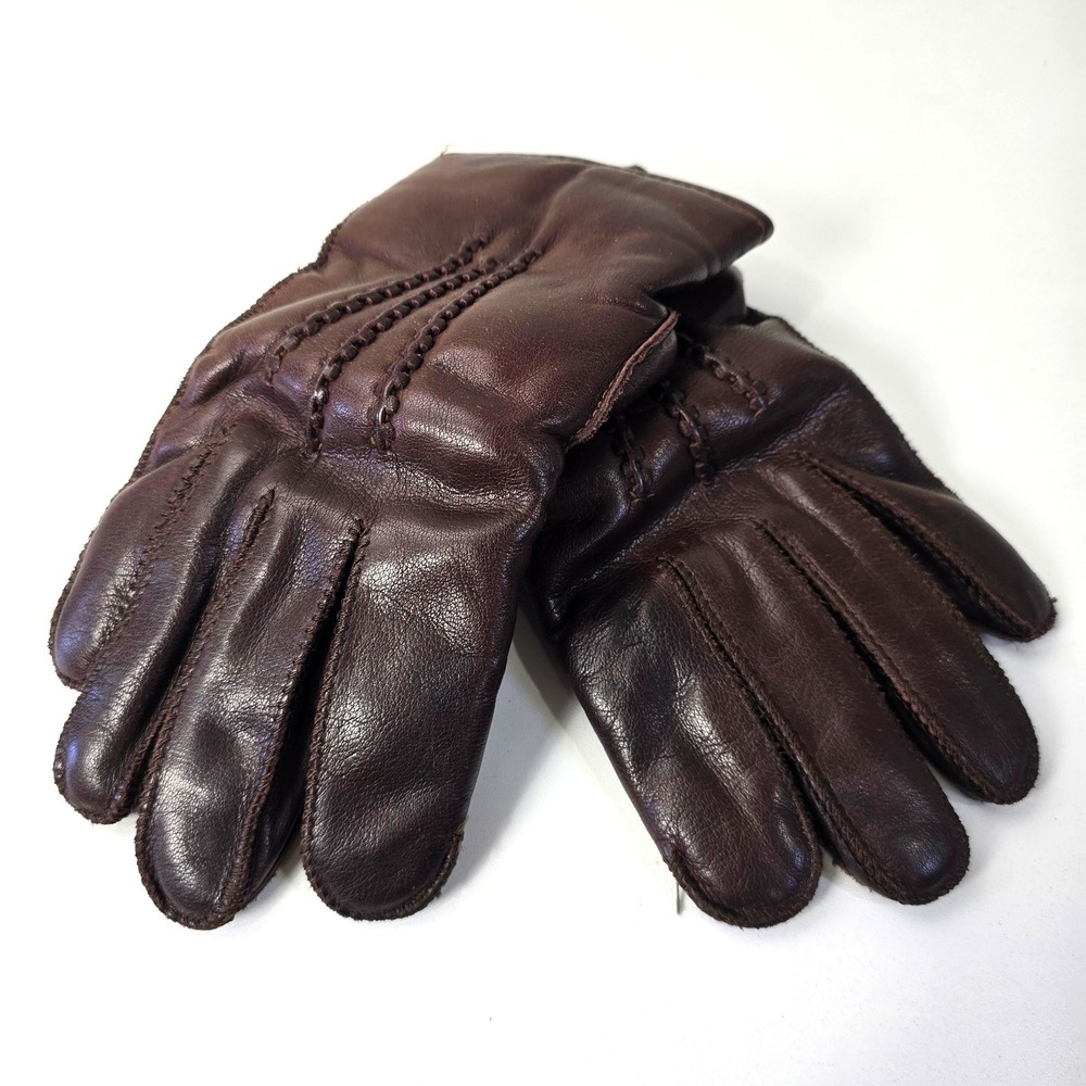 Vintage 60s Brown Leather Driving Gloves Women Small Lined Winter Philippines